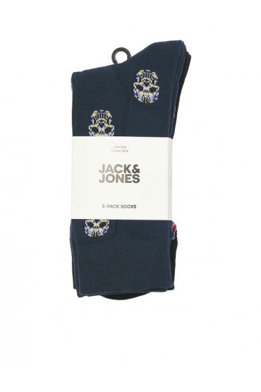 JACMURPHY SKULL SOCKS 3 PACK - ΜΑΥΡΟ