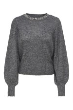 ONLELSA L/S PULLOVER KNT - ΓΚΡΙ