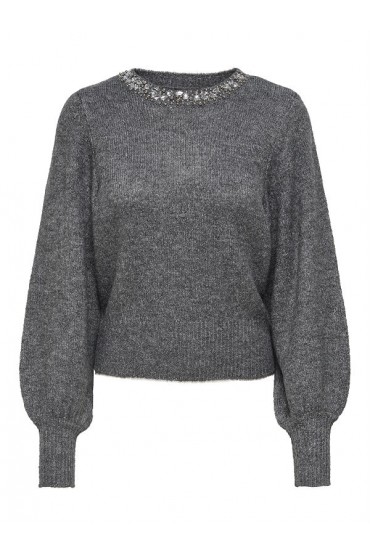 ONLELSA L/S PULLOVER KNT - ΓΚΡΙ