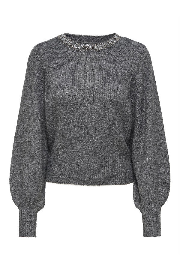 ONLELSA L/S PULLOVER KNT - ΓΚΡΙ