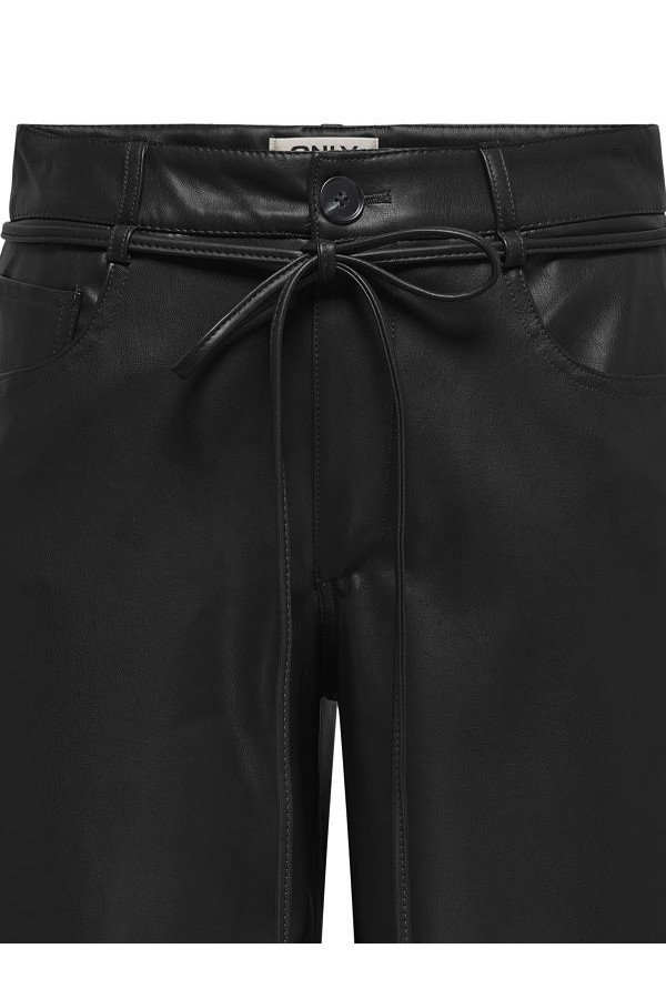 ONLGIANNA-STORY MW FAUX LEA PANT CC PNT - ΜΑΥΡΟ