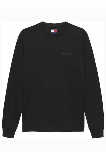 TJM SLIM CHEST LINEAR LS TEE EXT - ΜΑΥΡΟ