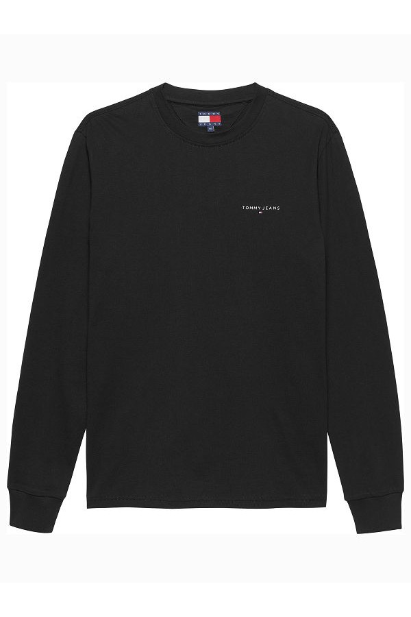 TJM SLIM CHEST LINEAR LS TEE EXT - ΜΑΥΡΟ