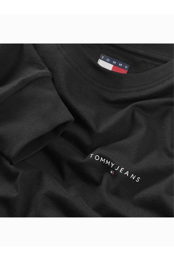TJM SLIM CHEST LINEAR LS TEE EXT - ΜΑΥΡΟ