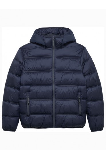 TJM HOODED LOGO PUFFER EXT - ΜΠΛΕ