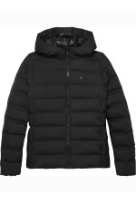 TJW SLIM HOOD PRNT DOWN JCKT EXT - ΜΑΥΡΟ