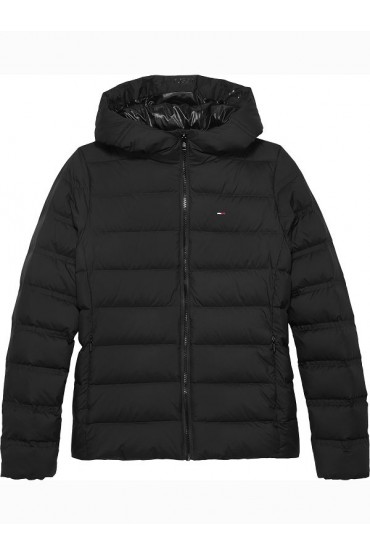 TJW SLIM HOOD PRNT DOWN JCKT EXT - ΜΑΥΡΟ