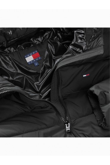 TJW SLIM HOOD PRNT DOWN JCKT EXT - ΜΑΥΡΟ