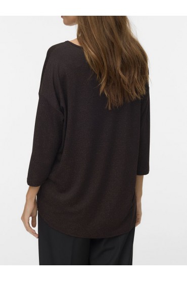 VMKANVA 3/4 V-NECK TOP LX JRS GA - ΚΑΦΕ
