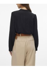 VMMEMMA LS LACE SHIRT WVN GA NOOS - ΜΑΥΡΟ