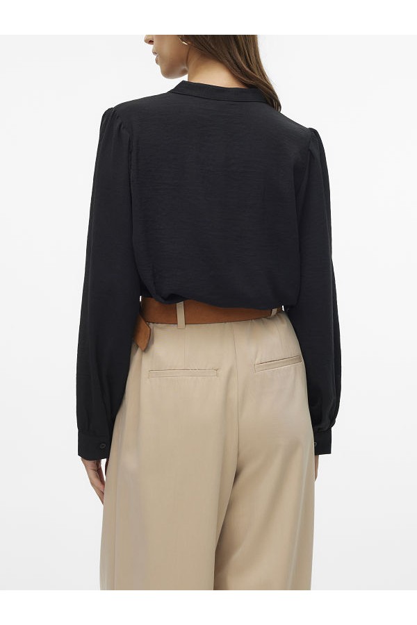 VMMEMMA LS LACE SHIRT WVN GA NOOS - ΜΑΥΡΟ