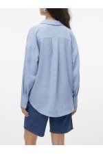 VMMELANEY QUEENY LS SHIRT WVN NOOS - ΜΠΛΕ ΑΝΟΙΧΤΟ