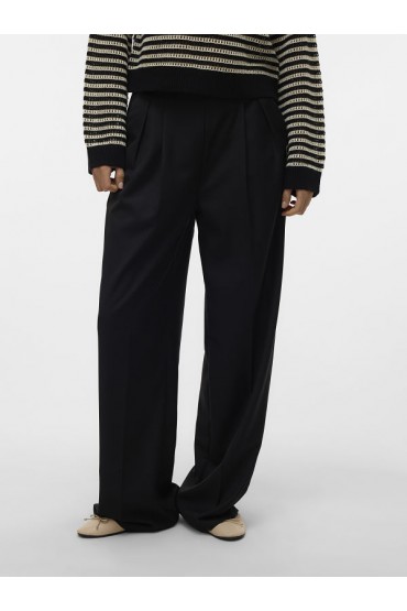 VMHAILEY HW WIDE PLEAT PANT NOOS - ΜΑΥΡΟ