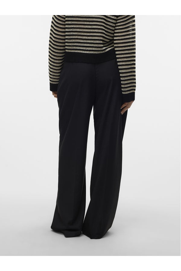 VMHAILEY HW WIDE PLEAT PANT NOOS - ΜΑΥΡΟ