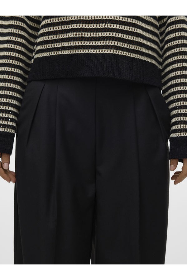 VMHAILEY HW WIDE PLEAT PANT NOOS - ΜΑΥΡΟ