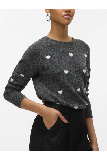 VMDOFFY INTARSIA LS O-NCK PULLOV GA NOOS - ΓΚΡΙ