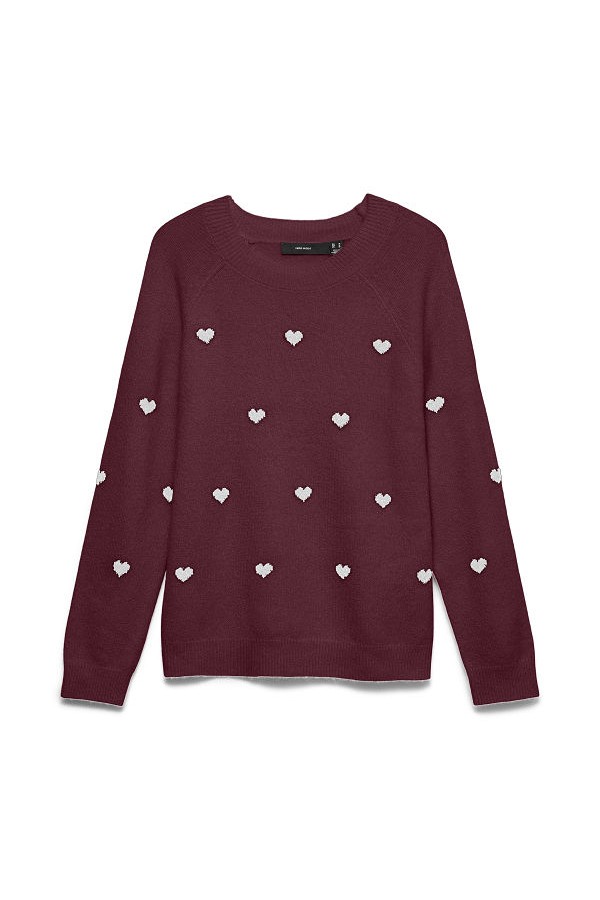 VMDOFFY INTARSIA LS O-NCK PULLOV GA NOOS - ΚΟΚΚΙΝΟ
