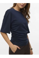 VWNAVARO 2/4 O-NECK TOP NOOS - ΜΠΛΕ