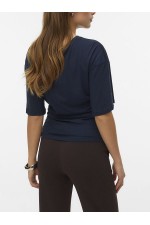 VWNAVARO 2/4 O-NECK TOP NOOS - ΜΠΛΕ