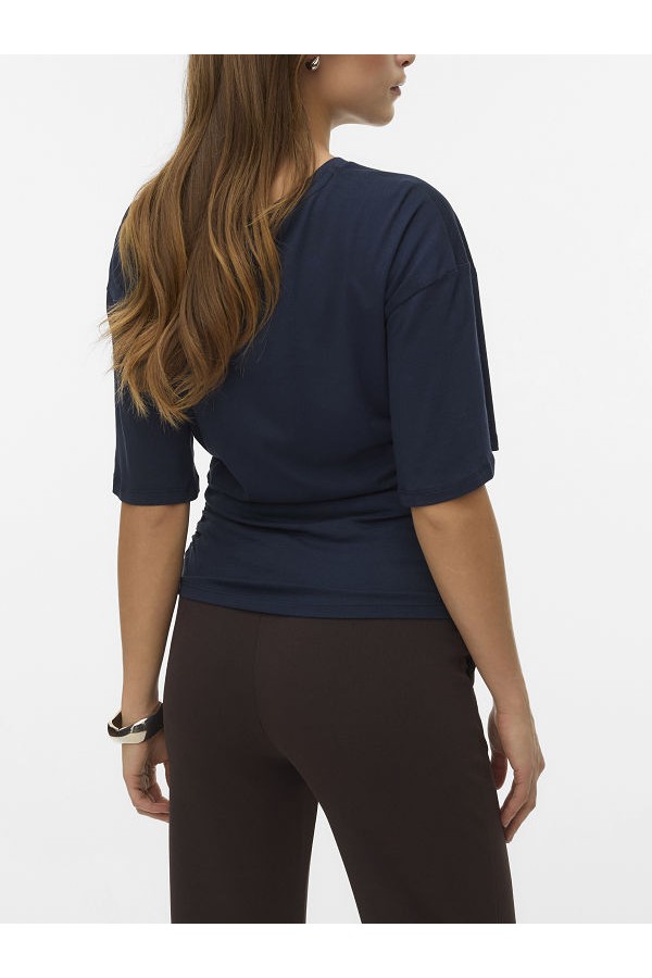 VWNAVARO 2/4 O-NECK TOP NOOS - ΜΠΛΕ