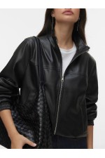VMCAIAAVA SHORT COATED JACKET - ΜΑΥΡΟ