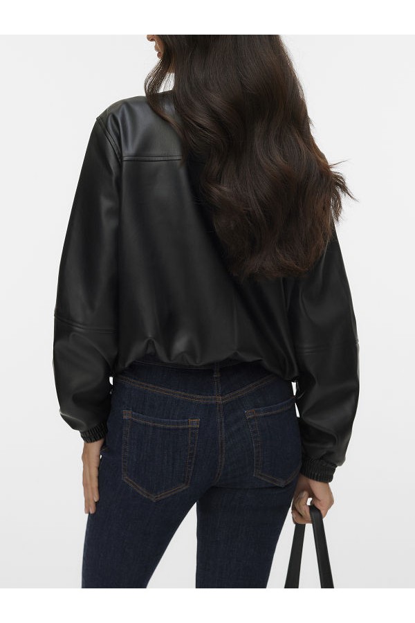 VMCAIAAVA SHORT COATED JACKET - ΜΑΥΡΟ