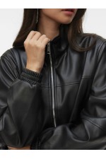 VMCAIAAVA SHORT COATED JACKET - ΜΑΥΡΟ