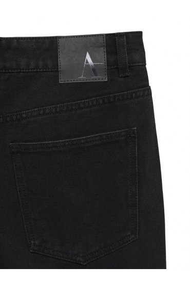 AWEVELINE HR BARREL ANK DNM  JEANS SI109 - ΜΑΥΡΟ