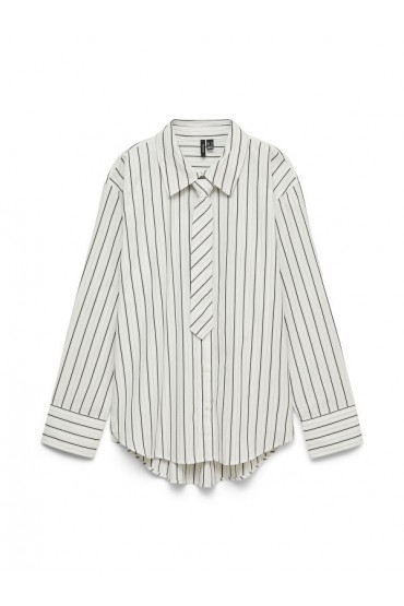 VMANYA LS LOOSE TIE SHIRT WVN - ΛΕΥΚΟ