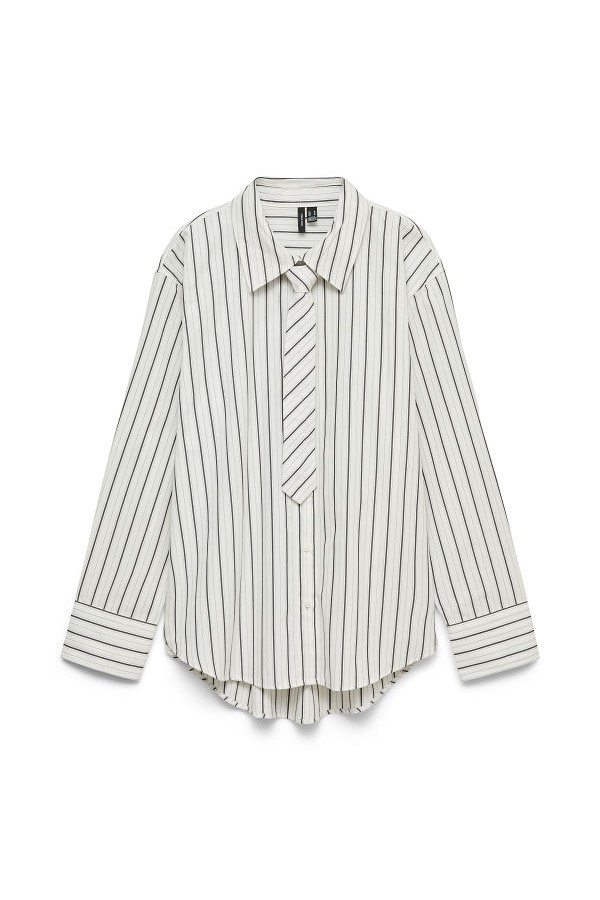 VMANYA LS LOOSE TIE SHIRT WVN - ΛΕΥΚΟ