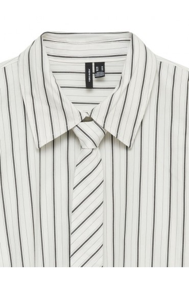 VMANYA LS LOOSE TIE SHIRT WVN - ΛΕΥΚΟ