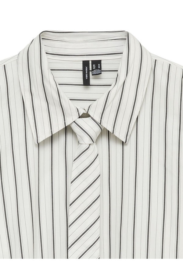 VMANYA LS LOOSE TIE SHIRT WVN - ΛΕΥΚΟ