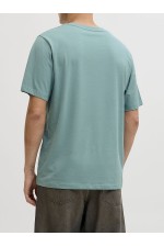 JJCOLE PRINT TEE SS CREW NECK LN - ΠΡΑΣΙΝΟ ΑΝΟΙΧΤΟ