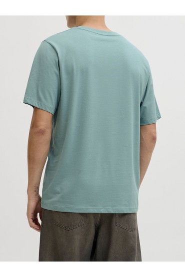 JJCOLE PRINT TEE SS CREW NECK LN - ΠΡΑΣΙΝΟ ΑΝΟΙΧΤΟ