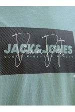 JJCOLE PRINT TEE SS CREW NECK LN - ΠΡΑΣΙΝΟ ΑΝΟΙΧΤΟ
