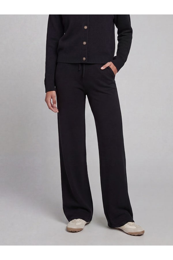 JREBWCARA KNIT PANTS - ΜΑΥΡΟ