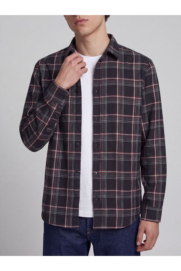 JREBLANE CHECK SHIRT LS - ΜΑΥΡΟ