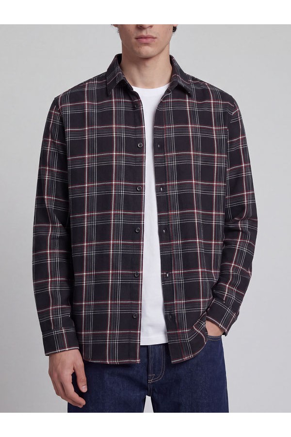 JREBLANE CHECK SHIRT LS - ΜΑΥΡΟ