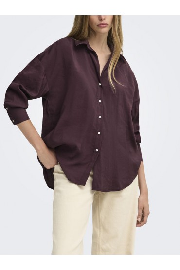 ONLZAZIMA L/S LOOSE SHIRT WVN - ΜΠΟΡΝΤΩ
