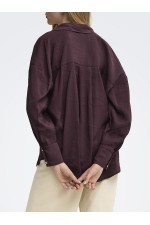 ONLZAZIMA L/S LOOSE SHIRT WVN - ΜΠΟΡΝΤΩ
