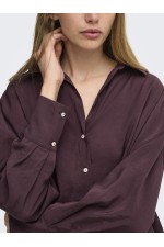 ONLZAZIMA L/S LOOSE SHIRT WVN - ΜΠΟΡΝΤΩ