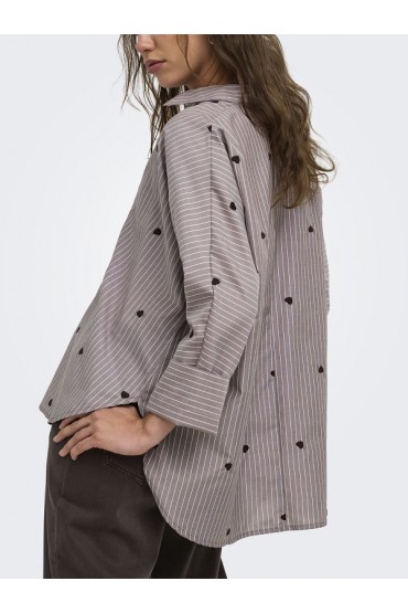 ONLNEW LINA GRACE STR EMB SHIRT NOOS WVN - ΚΑΦΕ