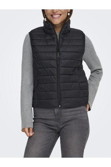 ONLTAHIA LW QUILTED WAISTCOAT OTW NOOS - ΜΑΥΡΟ