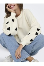 ONLMACY L/S O-NECK BOX CC SWT NOOS - ΛΕΥΚΟ