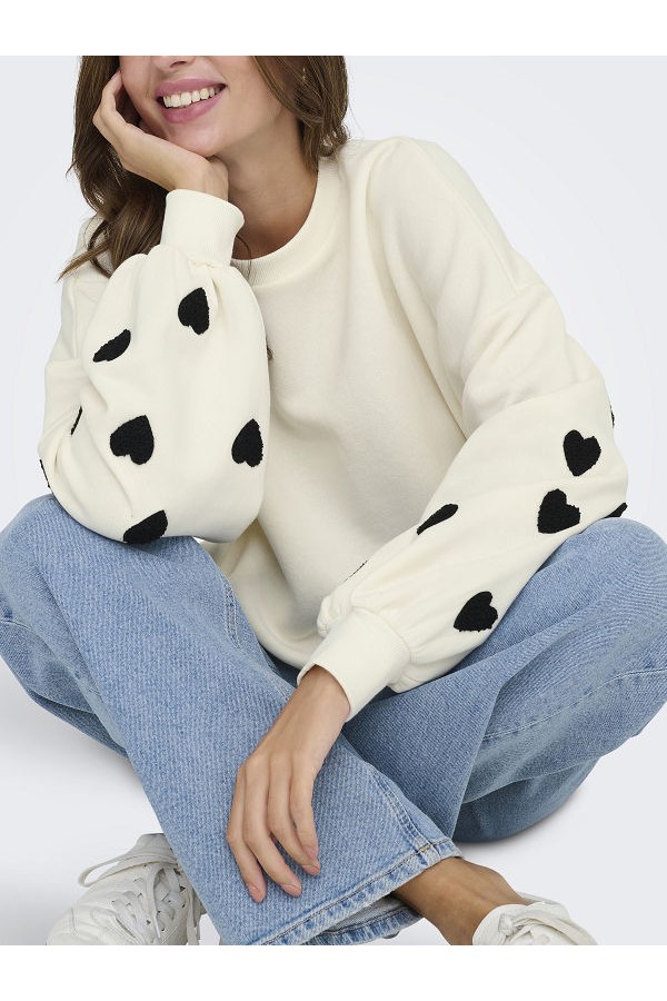 ONLMACY L/S O-NECK BOX CC SWT NOOS - ΛΕΥΚΟ