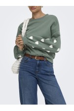 ONLMACY L/S O-NECK BOX CC SWT NOOS - ΠΡΑΣΙΝΟ