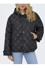ONLJULIET QUILTED HOOD JACKET OTW - ΜΑΥΡΟ