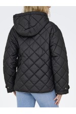 ONLJULIET QUILTED HOOD JACKET OTW - ΜΑΥΡΟ