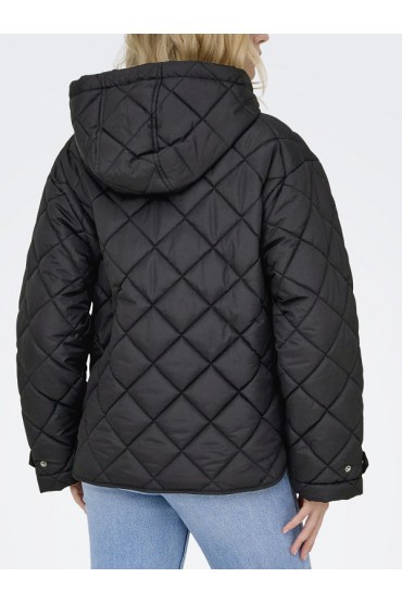 ONLJULIET QUILTED HOOD JACKET OTW - ΜΑΥΡΟ