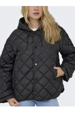 ONLJULIET QUILTED HOOD JACKET OTW - ΜΑΥΡΟ